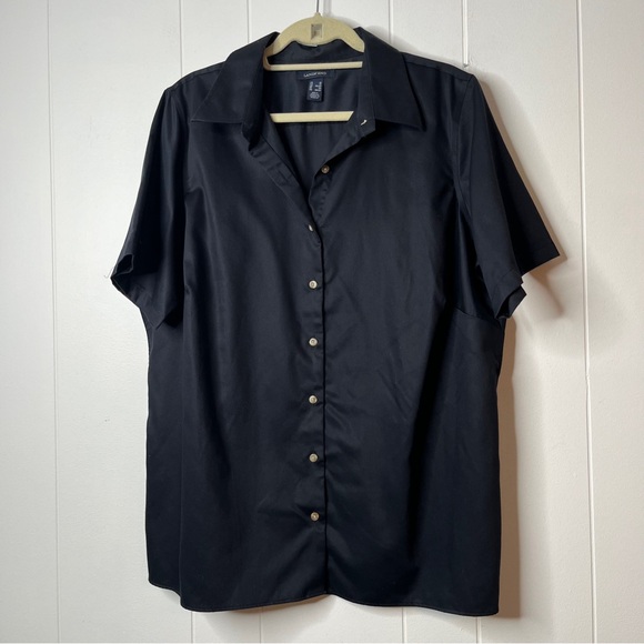 Lands' End Short Sleeve Button Front Shirt 100% cotton Business Casual Size 1X - Picture 1 of 7